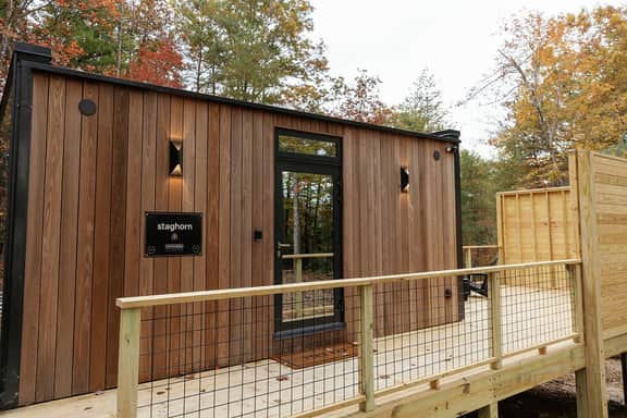 Woodsy Mirror Home with Hot Tub